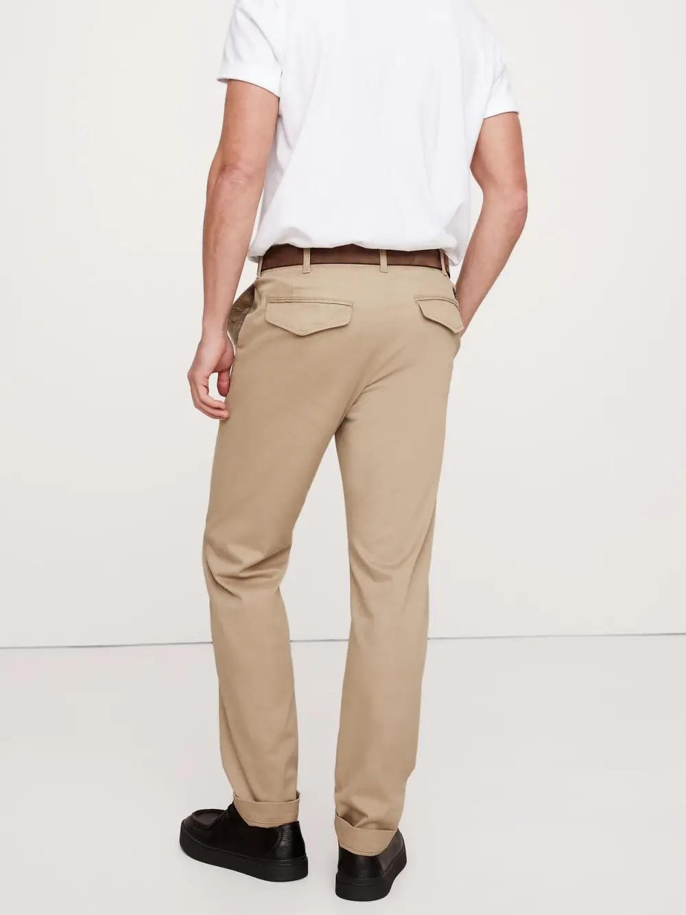 Men's Organic Cotton Khaki Beige Stretch Trousers