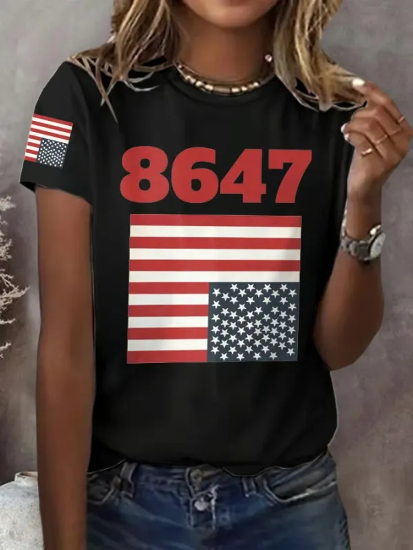 Retro 86 47 Print T-Shirt