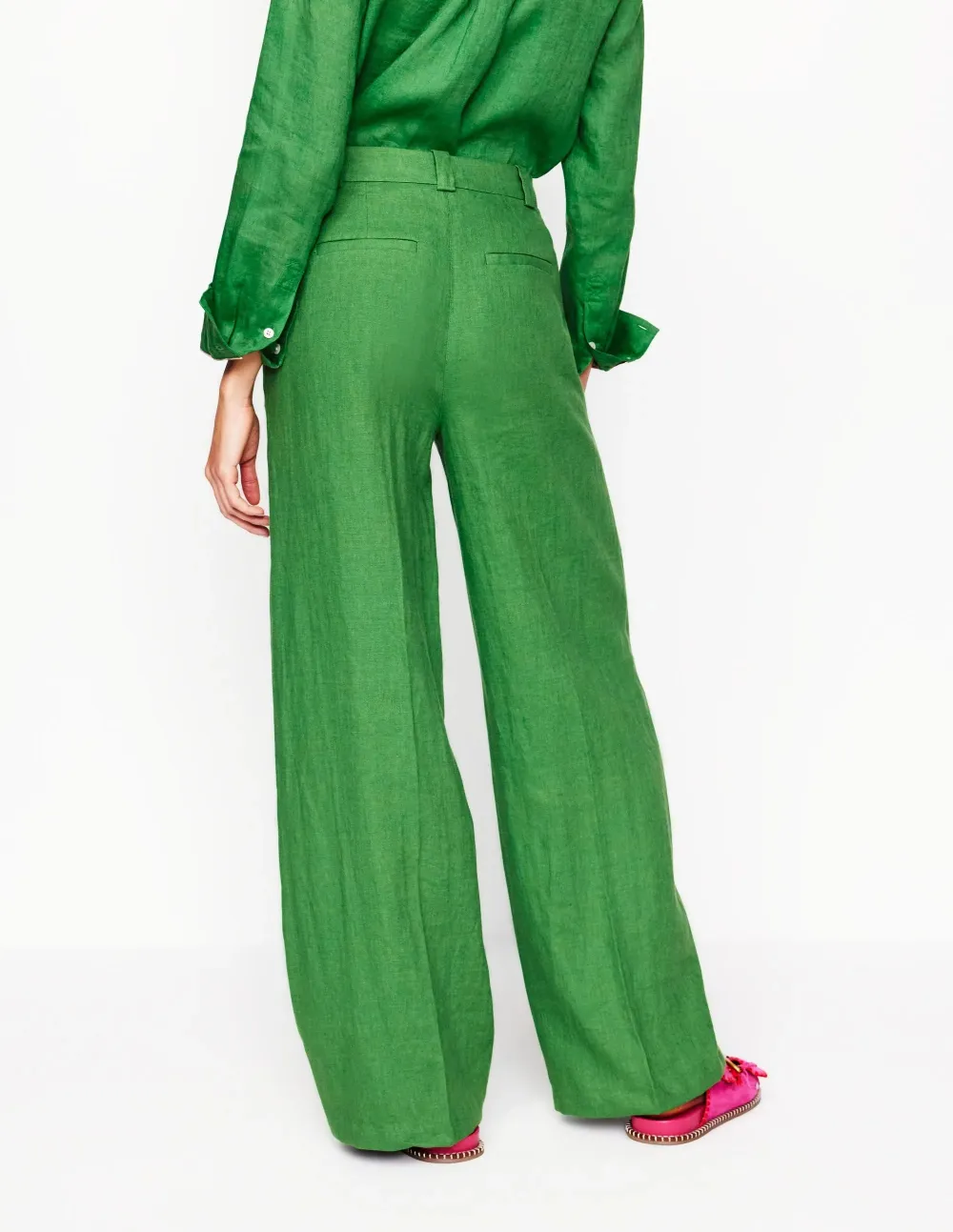 Green Linen Pants