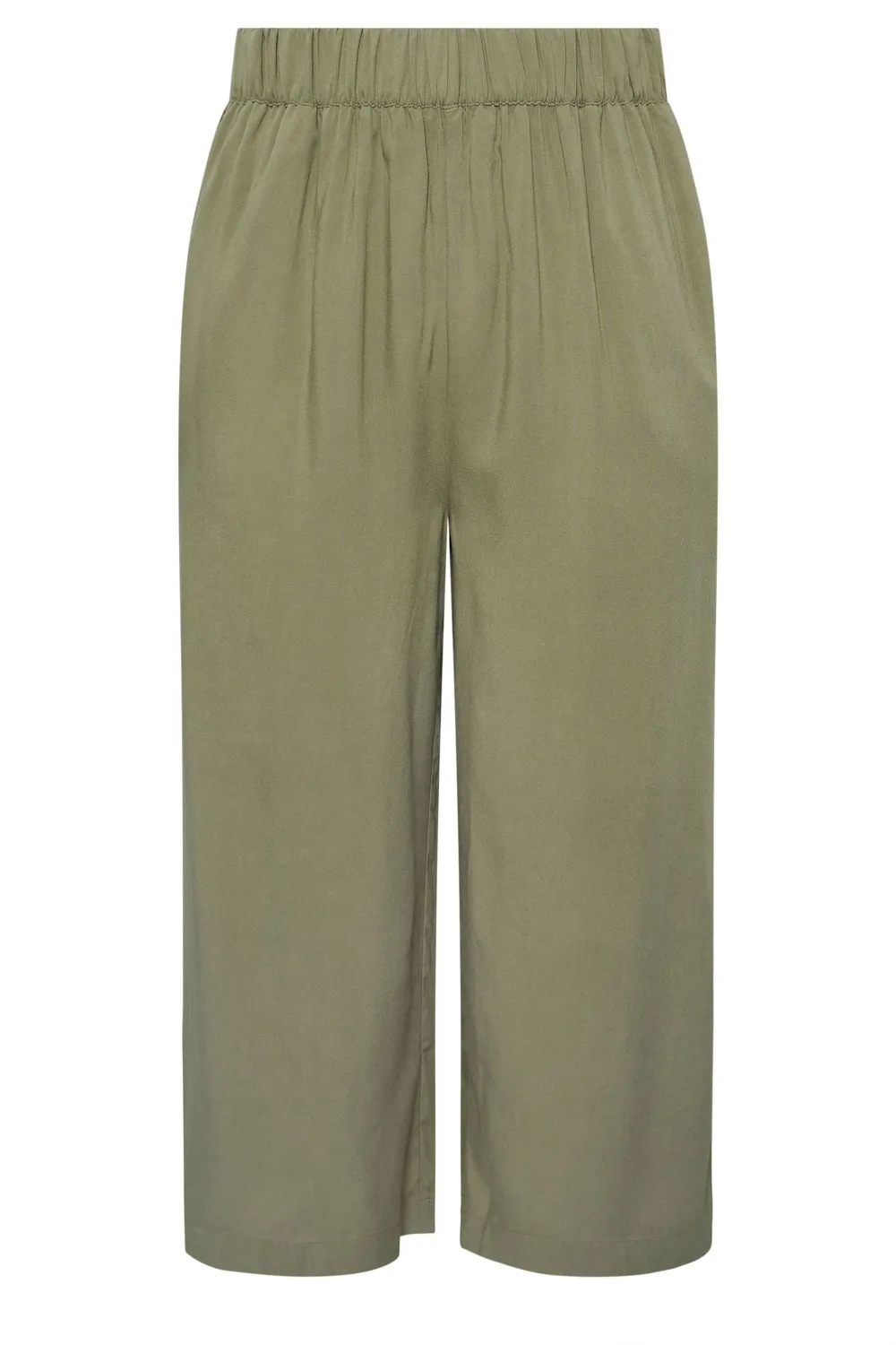YOURS Curve Khaki Green Cropped Trousers