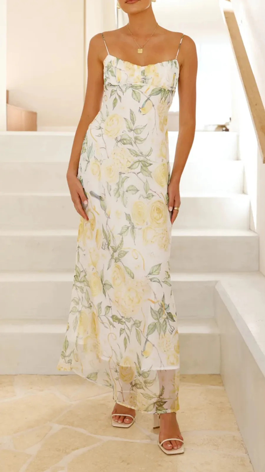 Floral Strap Midi Dress