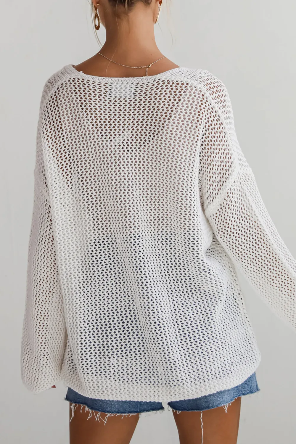 Relaxed Attitude Open Knit Sweater