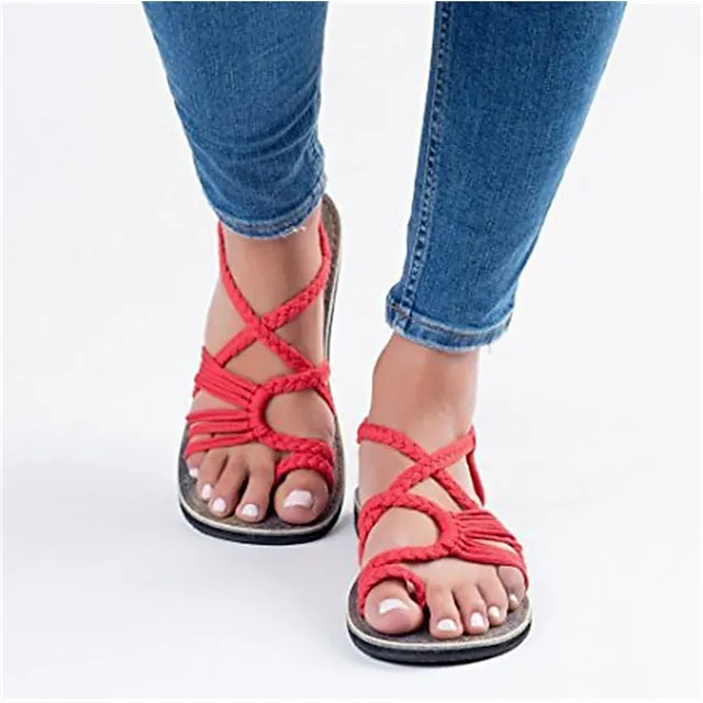 Women's Sandals Boho Bohemia Beach Platform Sandals Orthopedic Sandals Bunion Sandals Outdoor Daily Beach Summer Flat Heel Open Toe Classic Casual Minimalism Satin Loafer Color Block grey+green Black