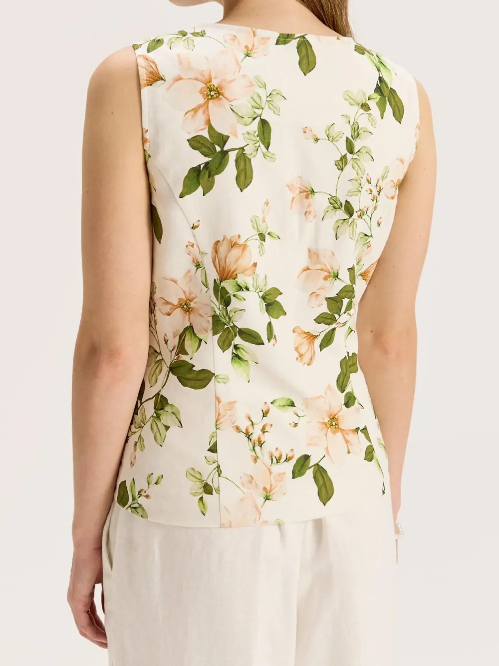 Plants Printed Square Neck Tank Top