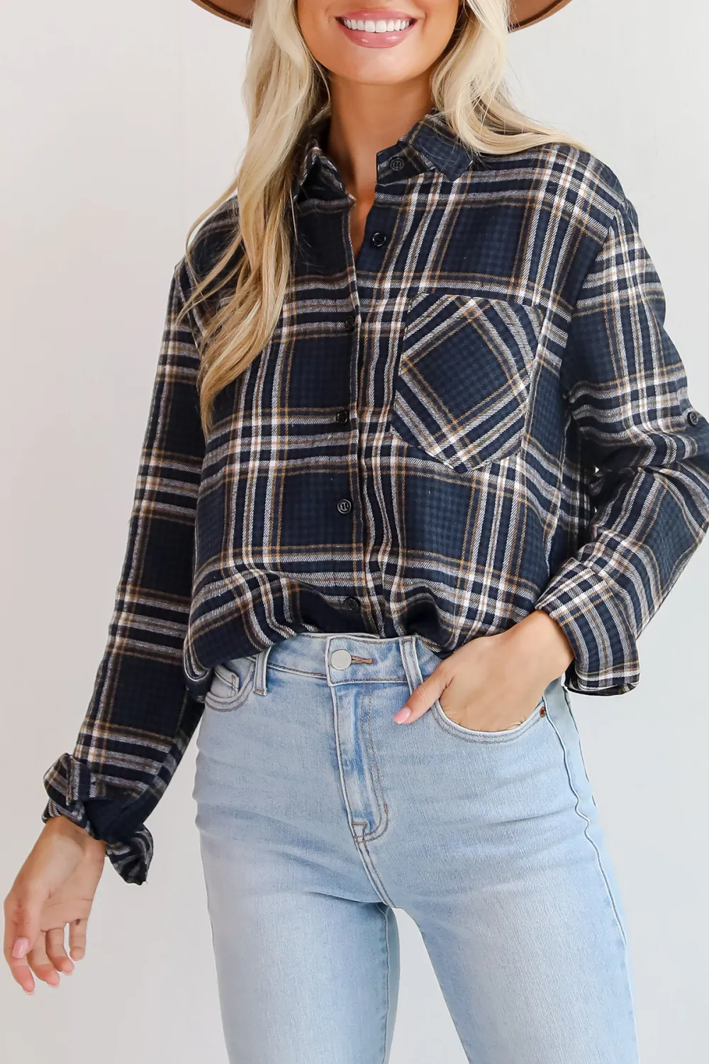 Seasonal Concept Blue Plaid Flannel