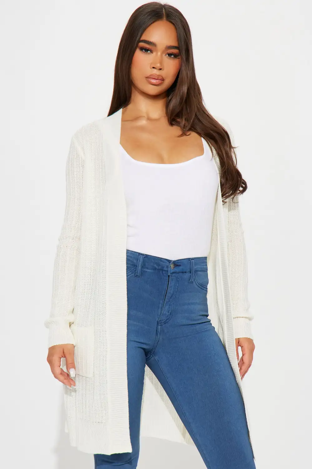 Throw It On Ribbed Cardigan - Ivory