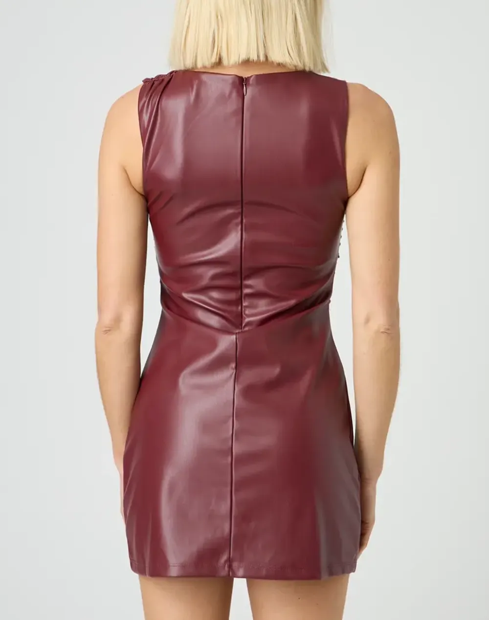 Tie Front Linen Blend Mini Dress