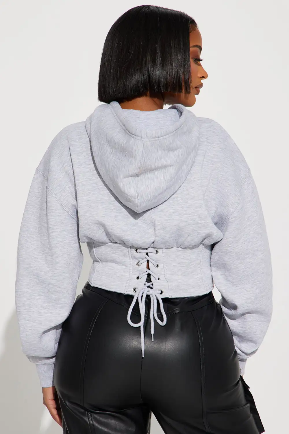 Lakers Home Team Corset Hoodie - Heather Grey