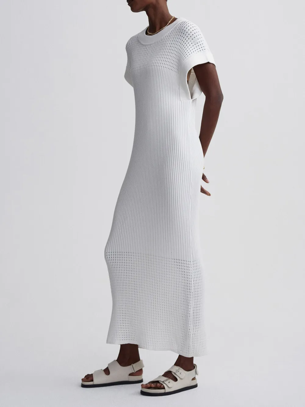 Wihte Tank Knit Midi Dress