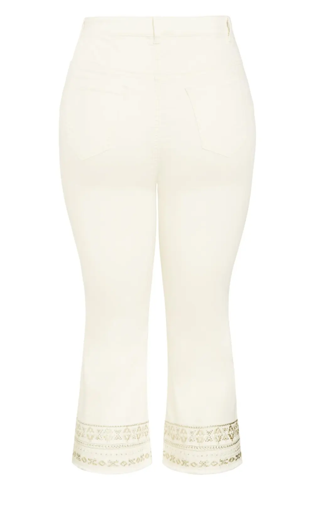 Evans Cream Cropped Jeans