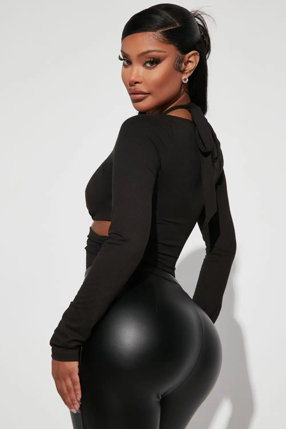 Twist Your Mind Bodysuit - Black