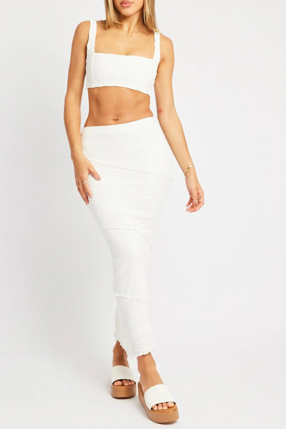White Midi Skirt Texture