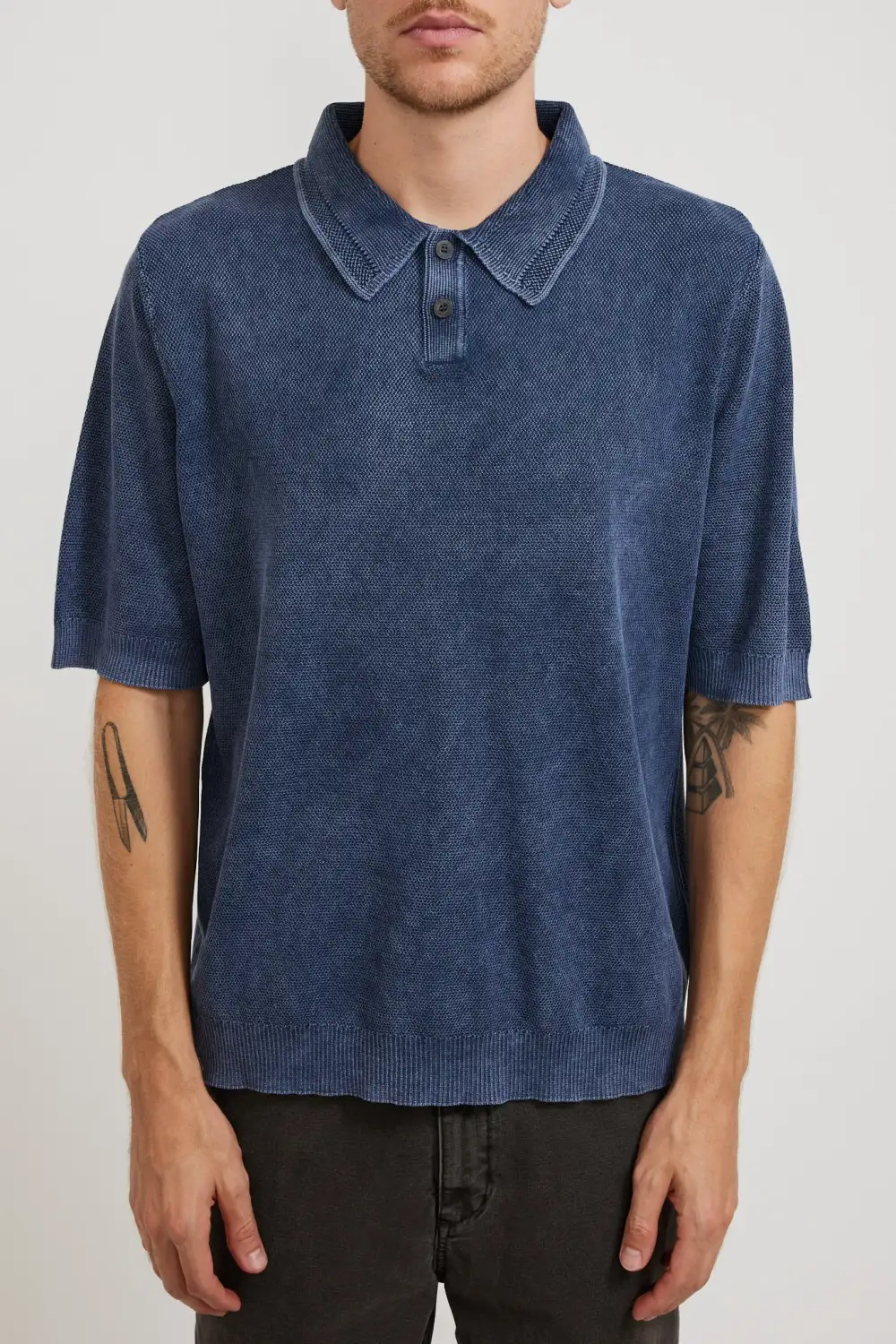 Rice Stitch Polo Midnight