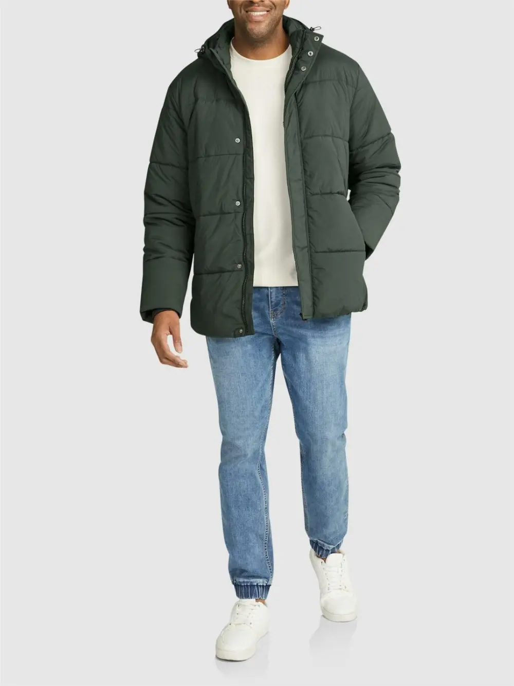 DARK GREEN PUFFER JACKET