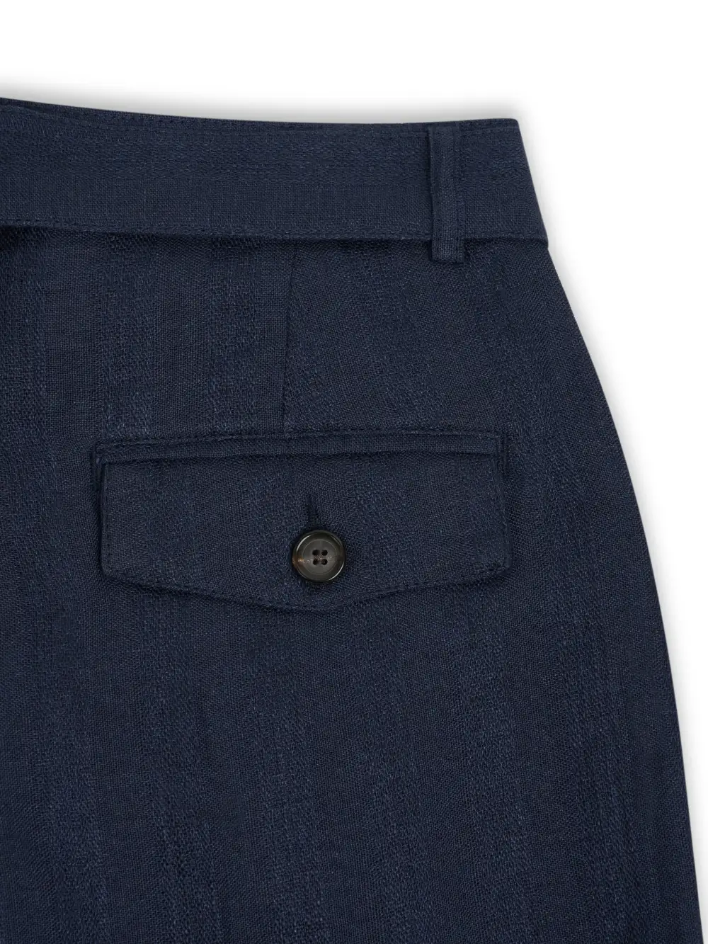 Navy Linen Casual Style Trousers