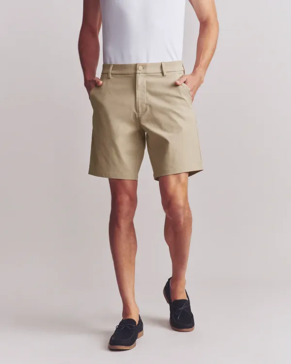 Beige Straight - Cut Men's Shorts