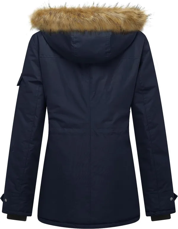 Women's Quilted Winter Coat Warm Puffer Jacket Thicken Parka with Removable Hood