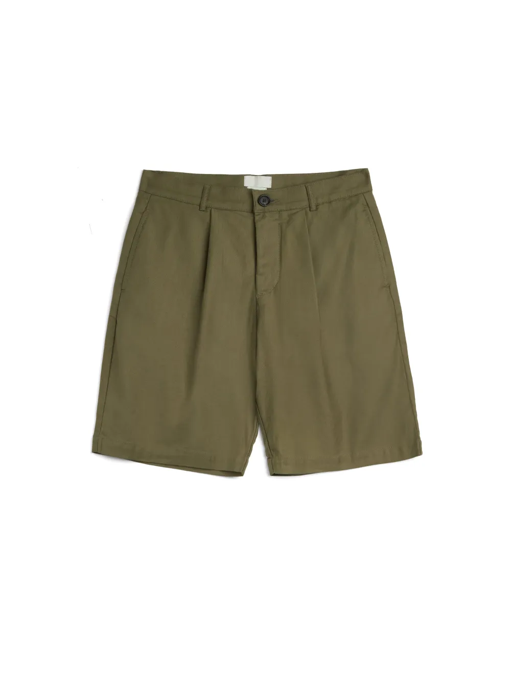 Green Linen-Cotton Shorts