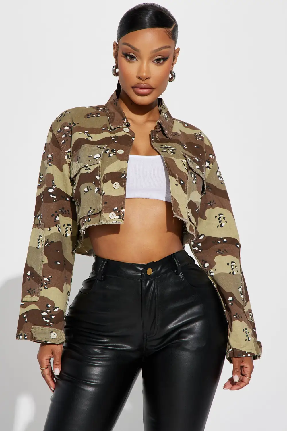 Fair And Square Camo Jacket - Tan