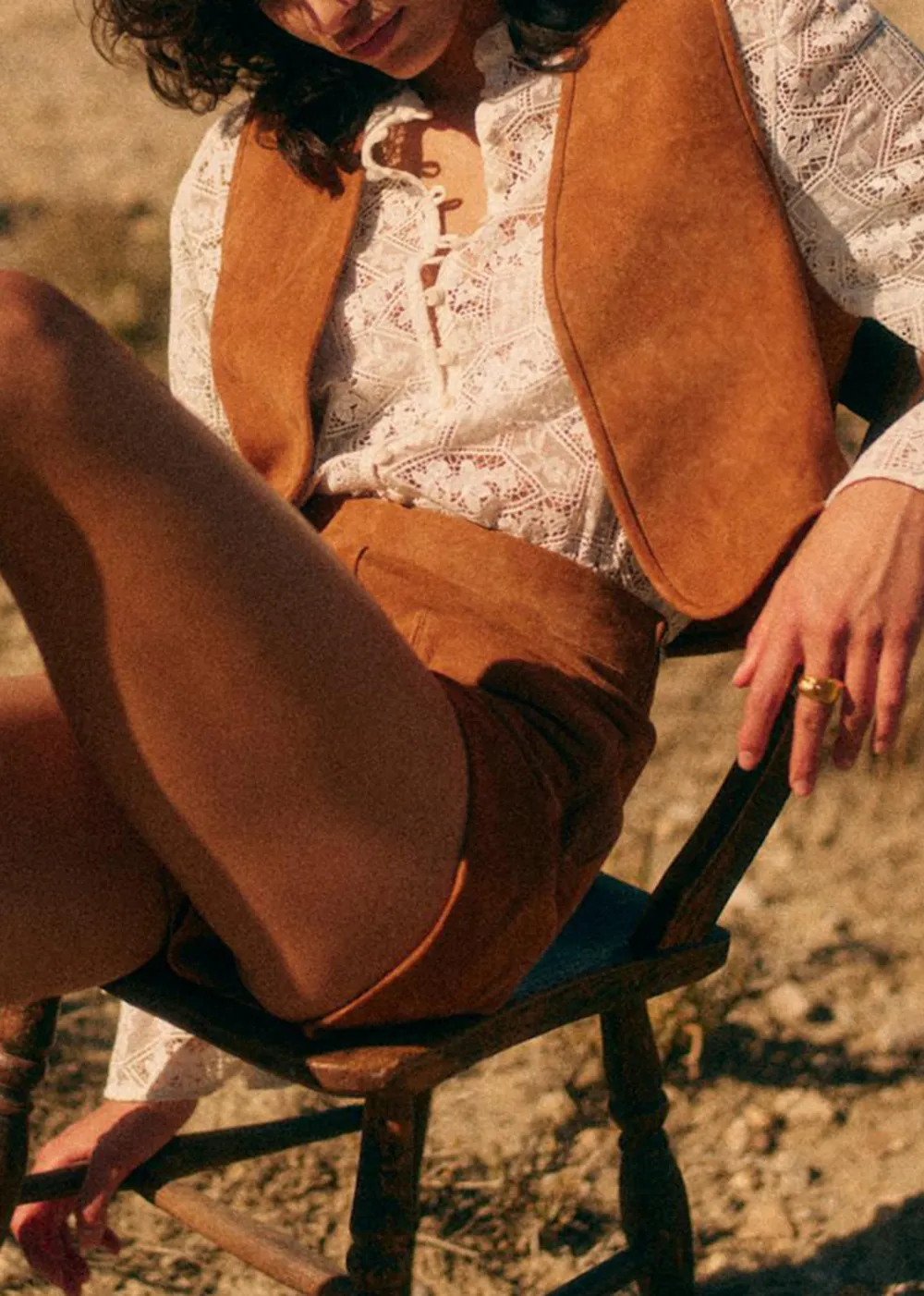 Sleeveless Suede Jacket