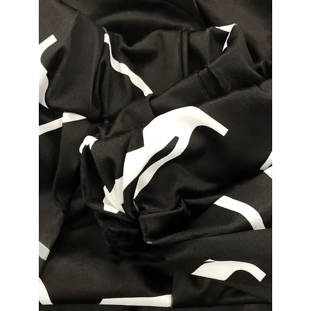 Women's Letter Print Lounge Sets Sweatsuit 2 Pcs  Crew Neck Long Sleeve Tops & Slim Pants Outfits Sport Comfort Home Street Vacation Polyester Off Shoulder Fall Winter S 2XL Black White