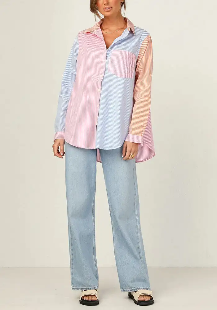 Maggie Contrast Striped Blouse