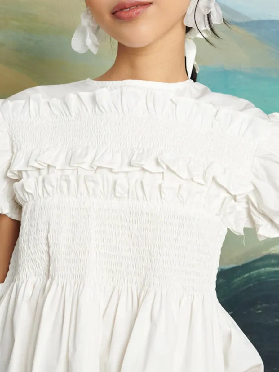 Lounge Free Wearing Style Ruffle Top