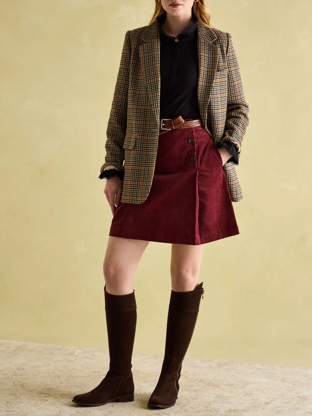 Black Long Sleeve Frilled Neck Top