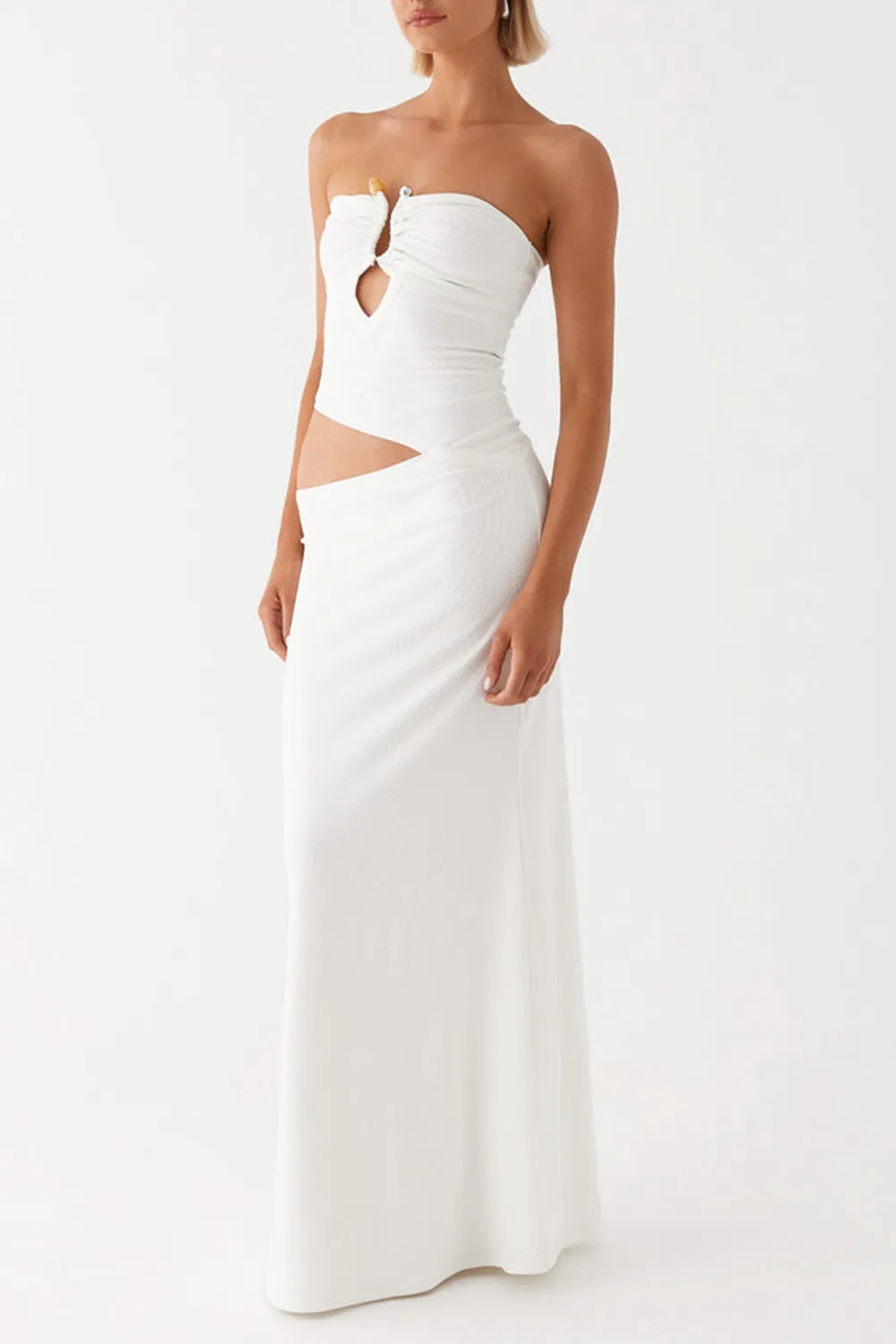 Wild Roses Maxi Dress - White