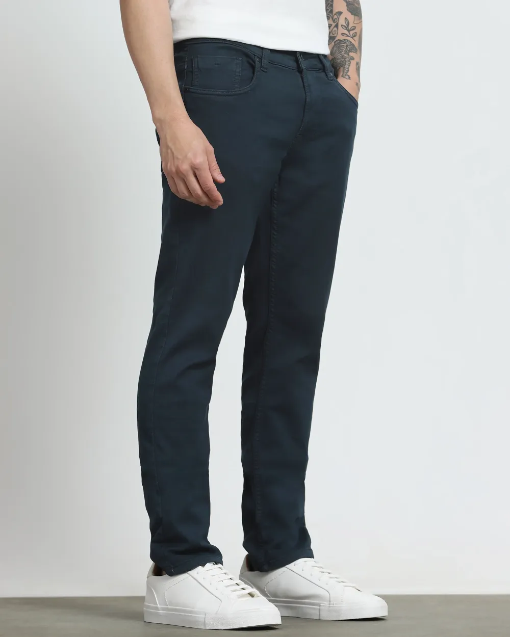 Classic Versatile And Comfortable Straight Navy Jeans