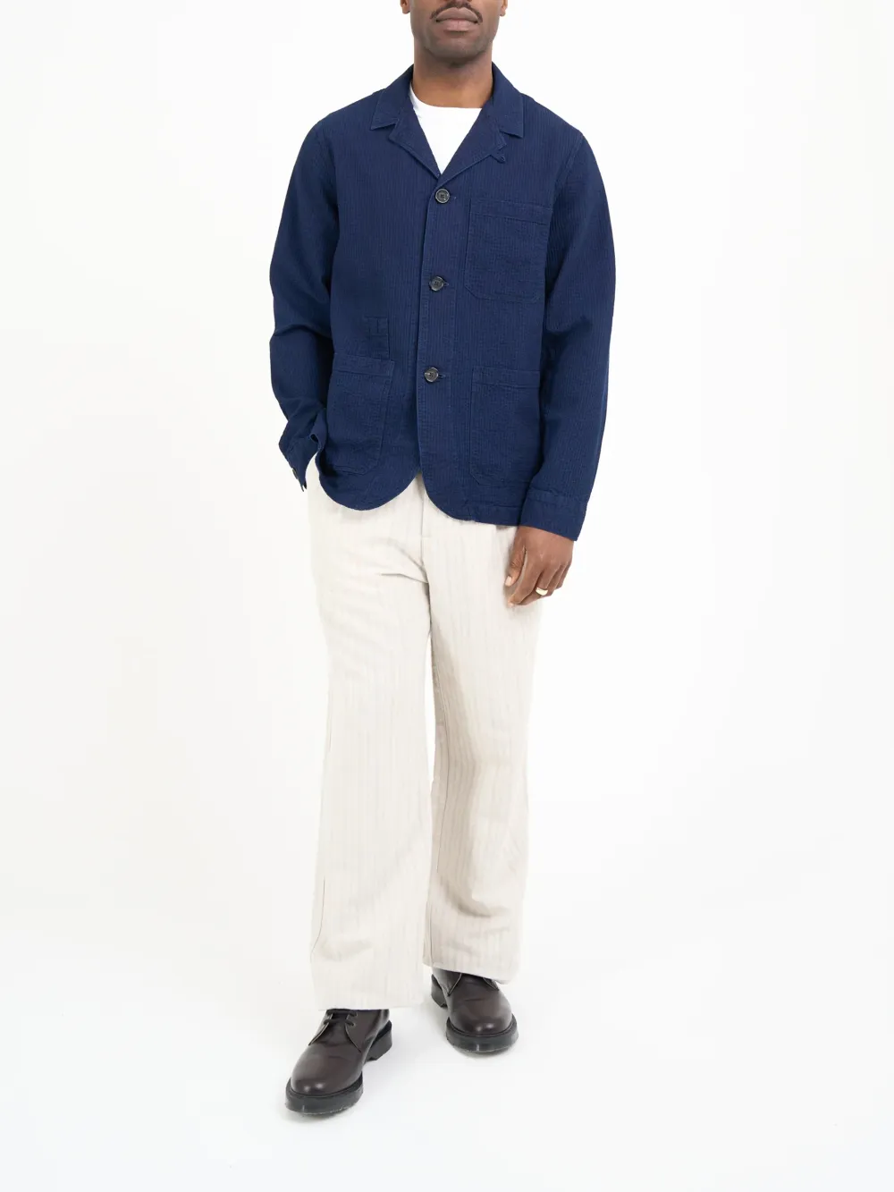 Indigo Long Sleeve Cotton Shirt Jacket