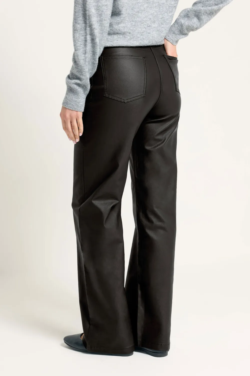 Faux Leather Pants with Pockets