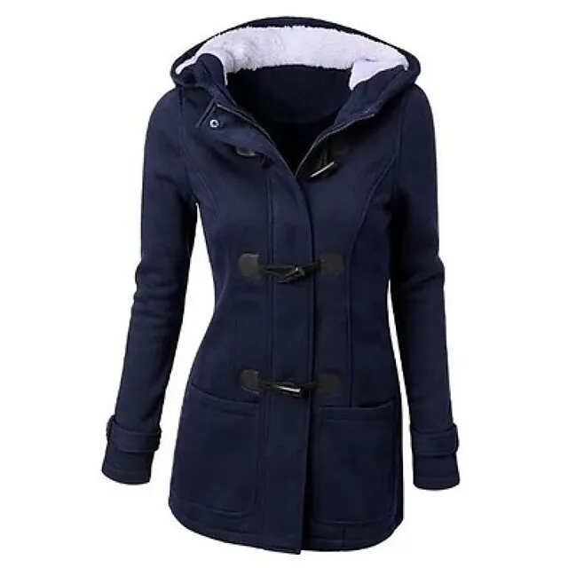 Women's Winter Coat Cropped Hooded Coat Thermal Warm Heated Jacket Fall Casual Street Jacket Long Sleeve with Pockets Black Army