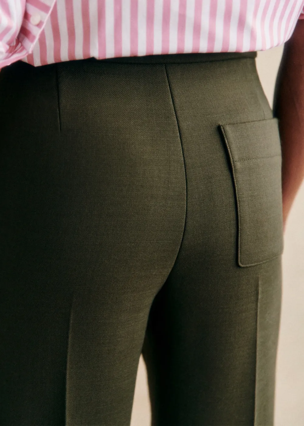 High-Rise Two-Button Straight Jeans