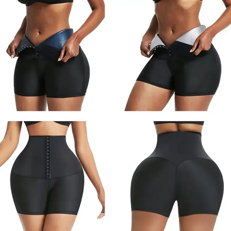 High Waist Sweat Shorts Compressing Shorts with Butt Lifter