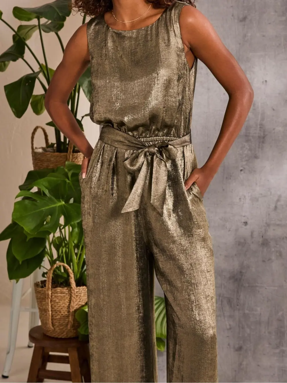 Gisele Gold Metallic Jumpsuit