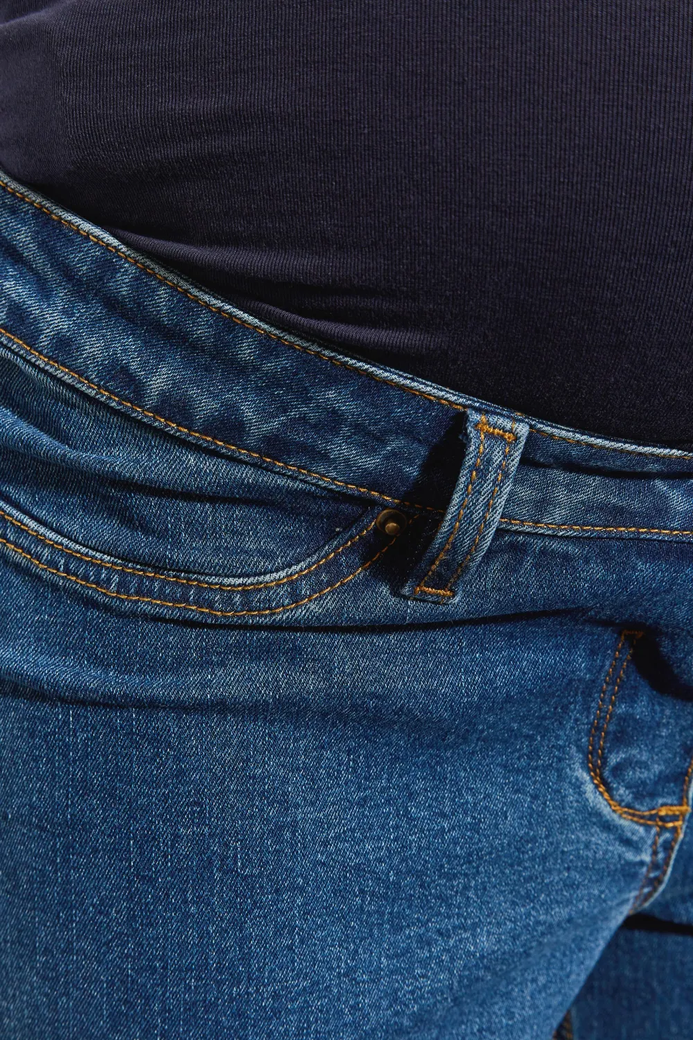 LTS Tall Maternity Indigo Blue Washed UNA Stretch Mom Jeans