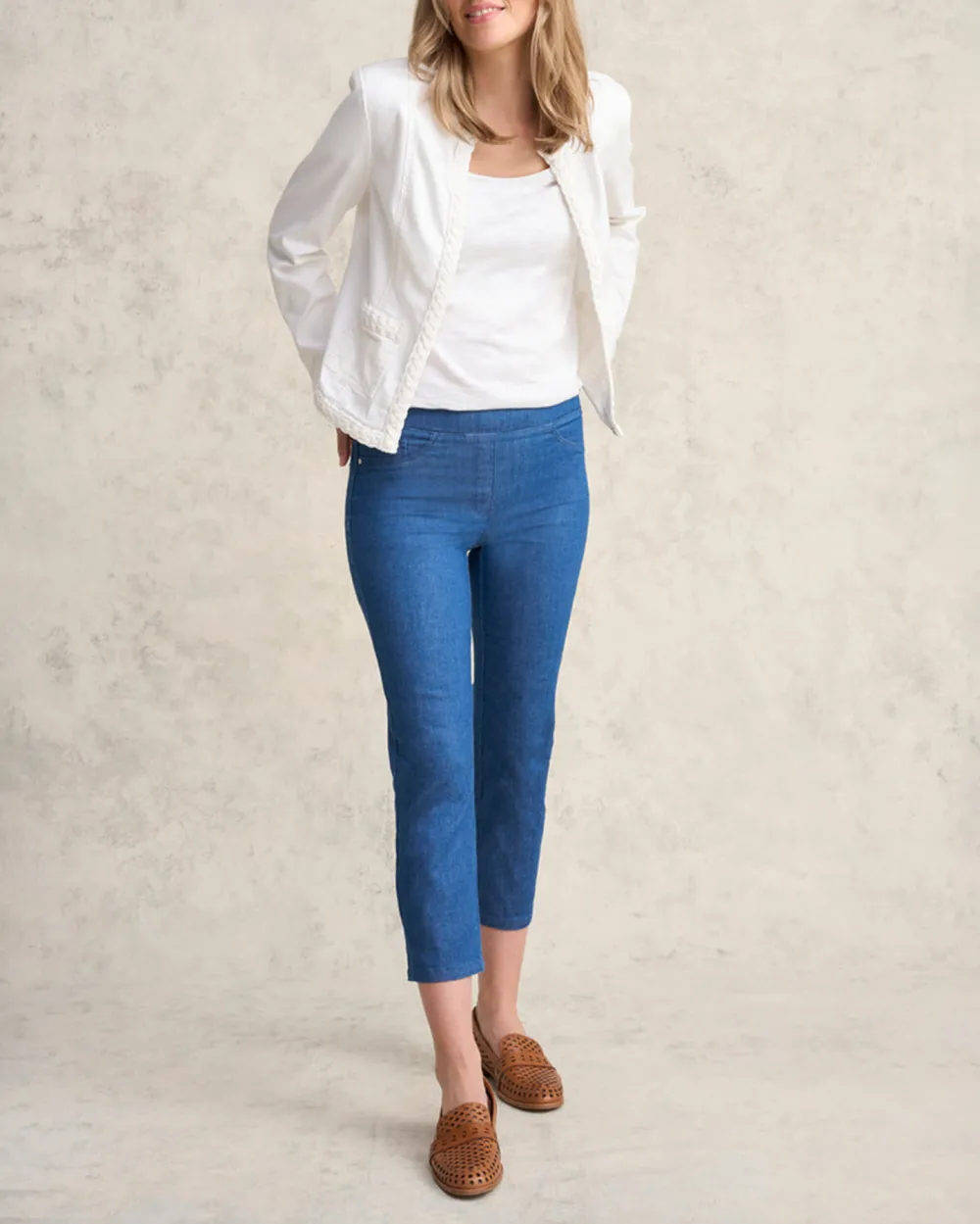 Mid Waist Ankle Length Jeans