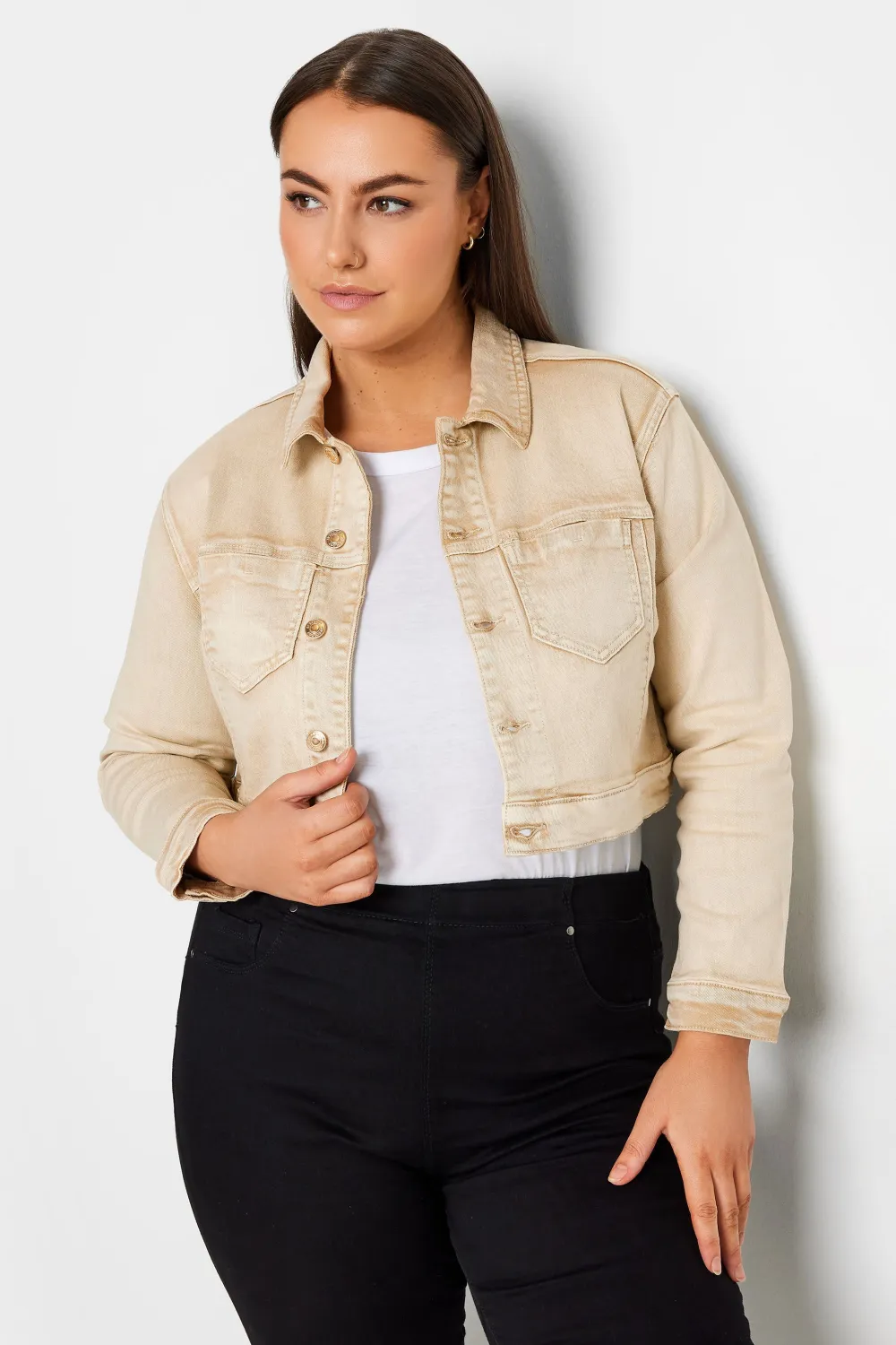 Evans Neutral Ava Denim Jacket
