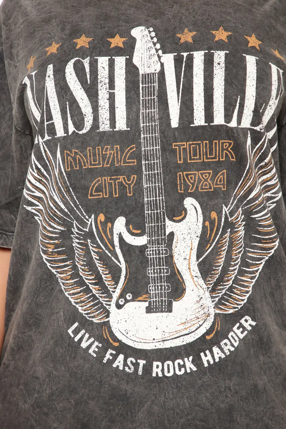 Nashville Party Tunic Top - Charcoal