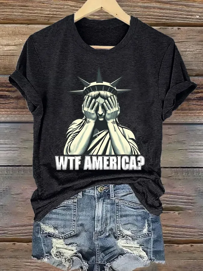 Retro America WTF Print T-Shirt