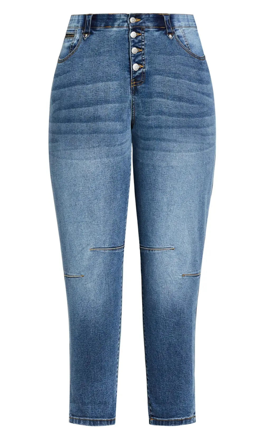 Evans Blue Mid Wash Skinny Jeans