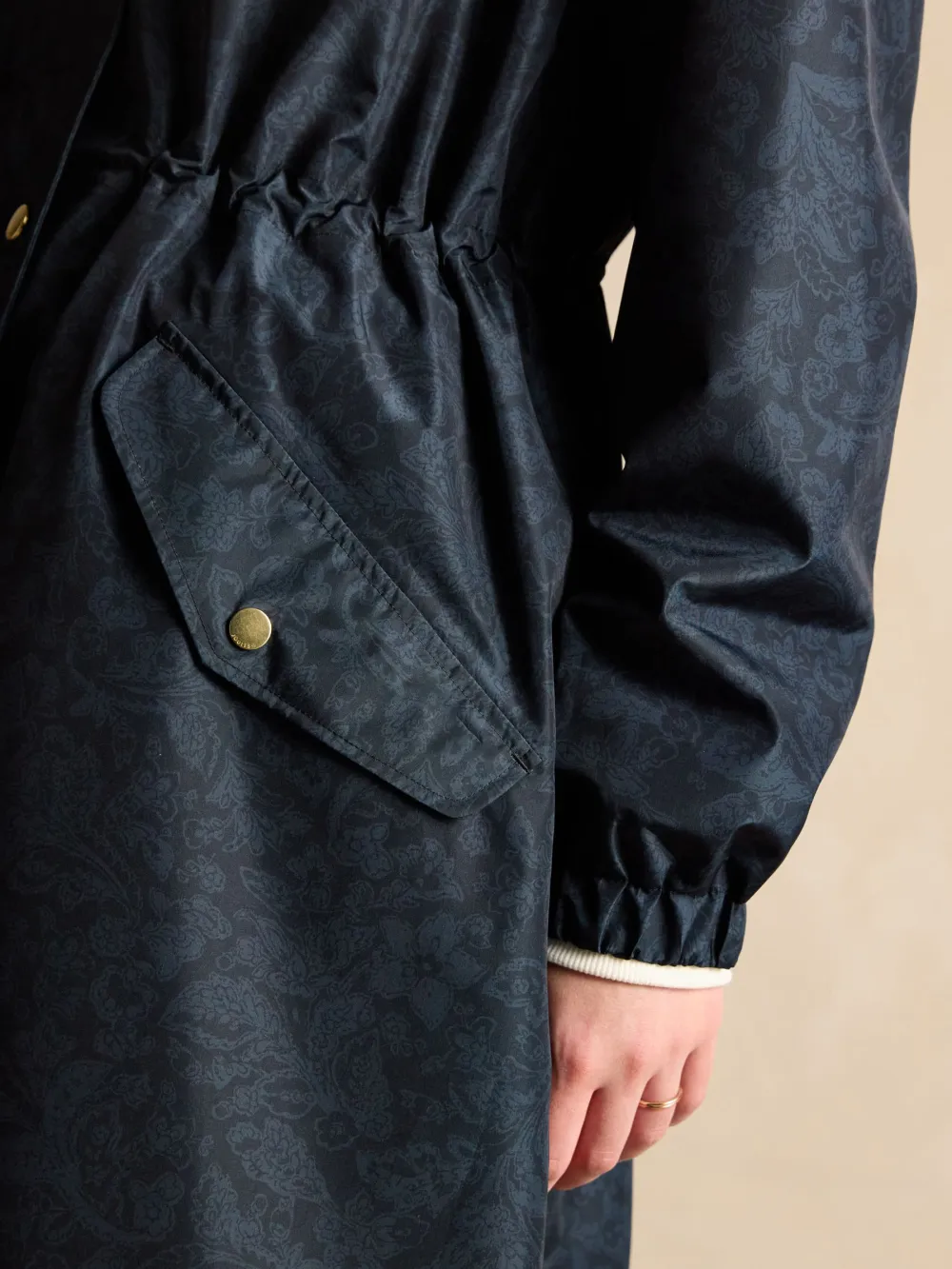 Black Waterproof Foldable Raincoat With Hood