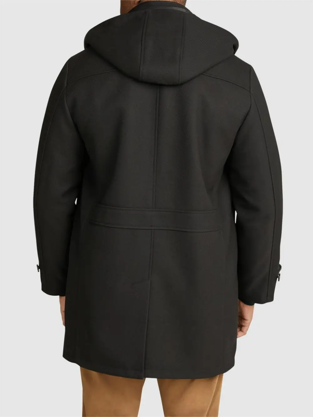 BLACK ZIP UP HOOD COAT