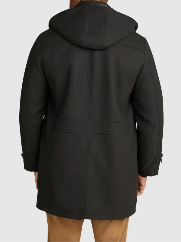 BLACK ZIP UP HOOD COAT