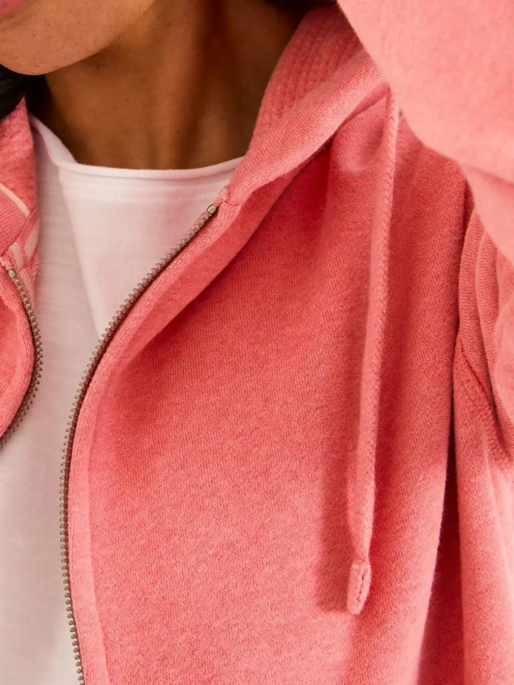 Amy Blush Pink Zip Through Hoodie