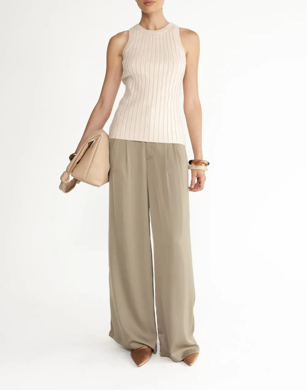 Basic High Round Neck Long Vest