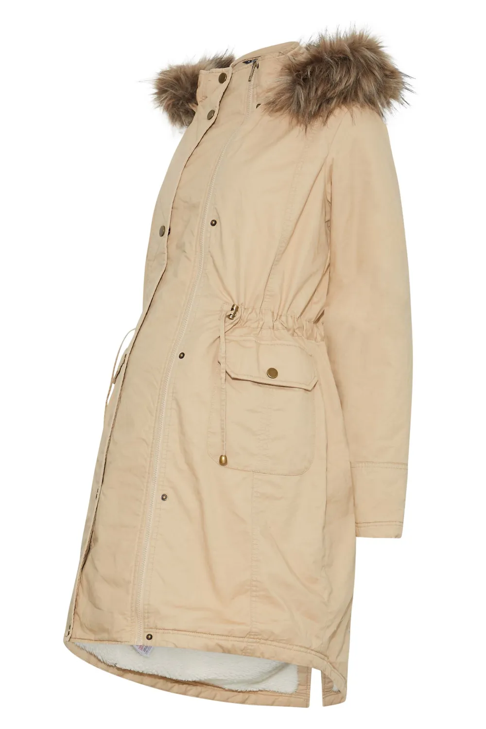 LTS Tall Beige Brown Maternity Parka