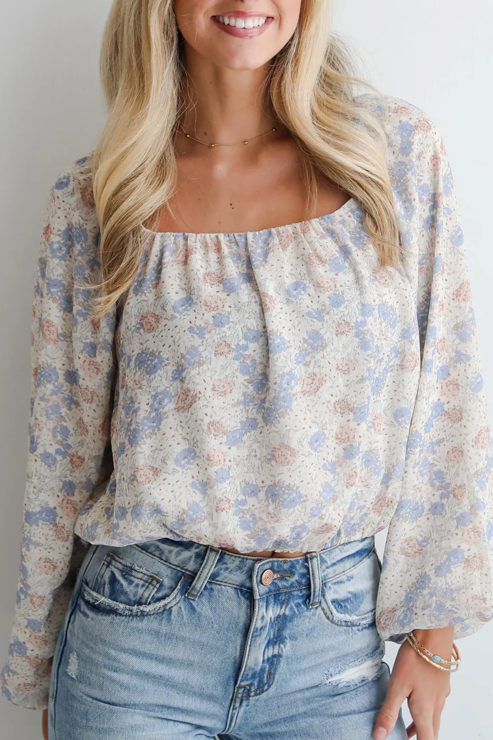 Stylish Grace Cream Floral Blouse