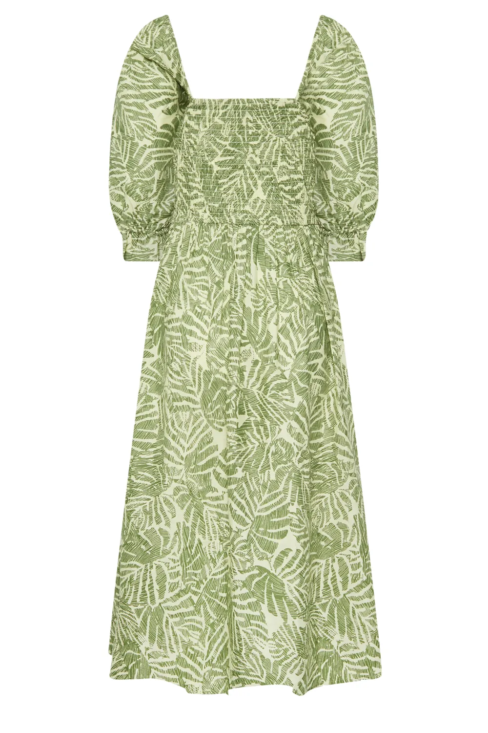 LTS Tall Green Palm Leaf Print Midaxi Dress